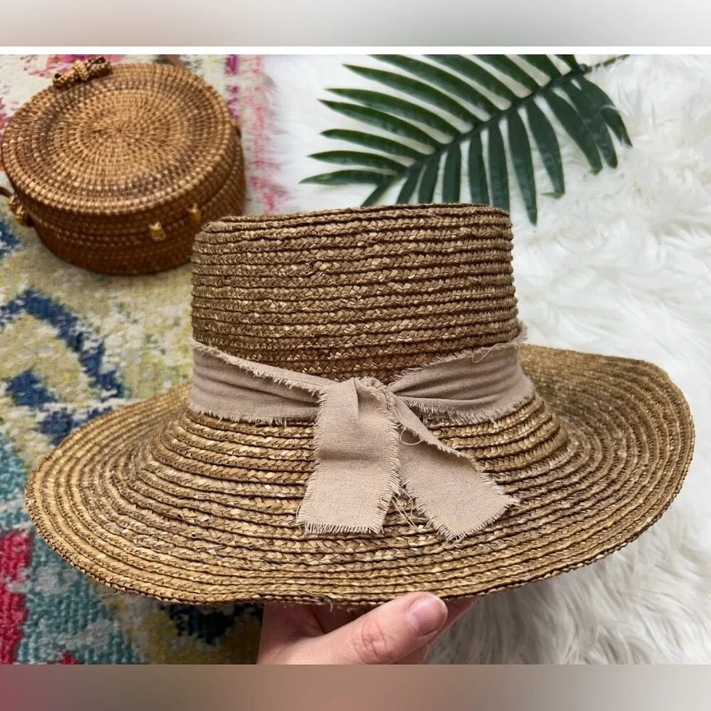 ALE by Alessandra Sun Hat Solange Bronze UPF 50+ Milan Straw Adjustable Packable - Picture 3 of 7